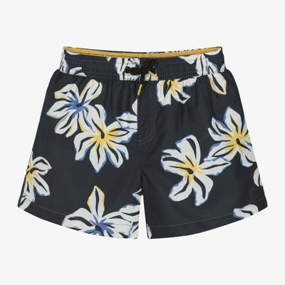 Shop Mayoral Nukutavake Boys Black Tropical Flowers Swim Shorts