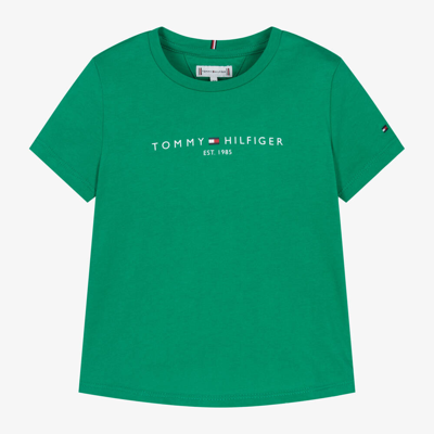 Shop Tommy Hilfiger Girls Green Cotton T-shirt