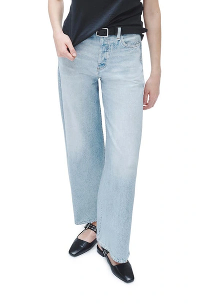 Shop Rag & Bone Miramar Sofie Trompe L'oeil High Waist Wide Leg Jeans In Meadowblue