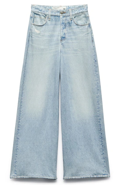 Shop Rag & Bone Miramar Sofie Trompe L'oeil High Waist Wide Leg Jeans In Meadowblue