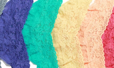 Shop Hanky Panky Assorted 7-pack Lace Original Rise Thongs In Chai/sugarsh/apctcrsh
