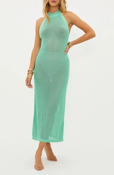 Shop Beach Riot Romee Halter Cover-up Dress In High Tide