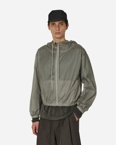 Shop Amomento Hood Shirring Jacket Light In Grey