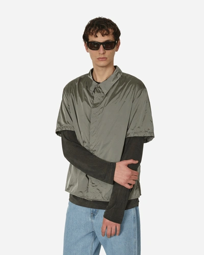 Shop Amomento Nylon Short Sleeve Shirt In Grey
