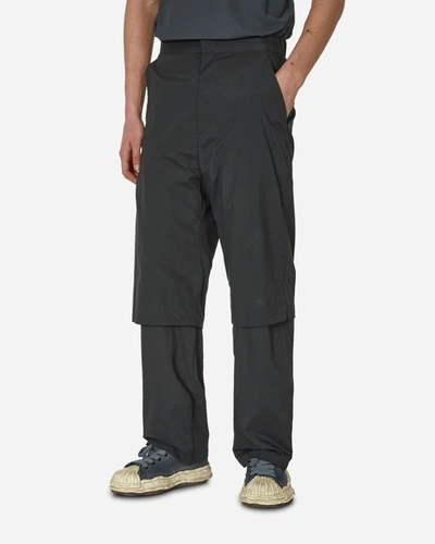 Shop Amomento Sheer Layered Pants Charcoal In Black