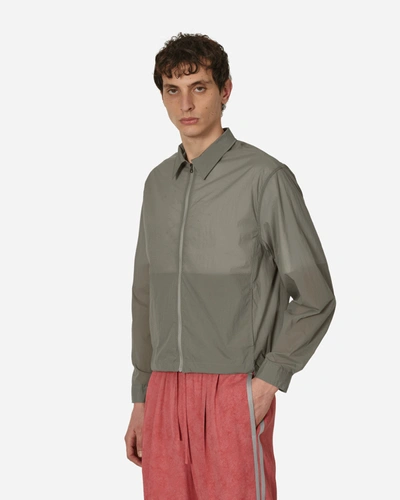 Shop Amomento Sheer Zip Up Shirt In Grey