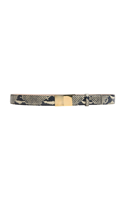 Khaite Elio Python-effect Leather Belt In Python