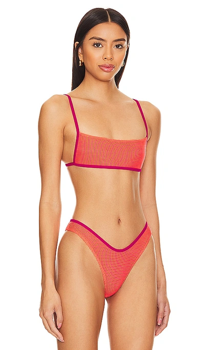 Lovewave The Kimi Top In Neon Orange & Pink