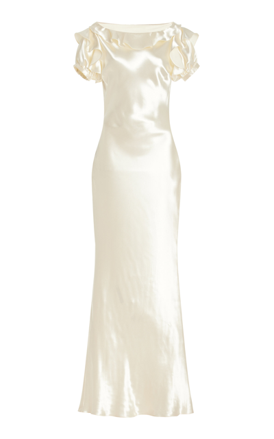 Shop Altuzarra Lafont Ruffled Silk Maxi Dress In Ivory