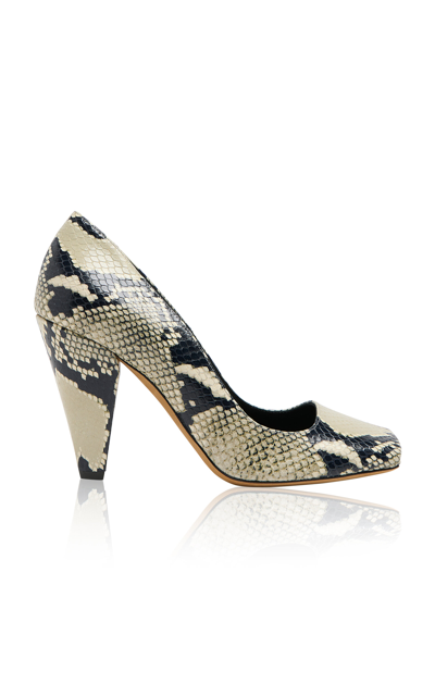 Khaite Cedar Peep-toe Snake-effect Leather Pumps In Multi