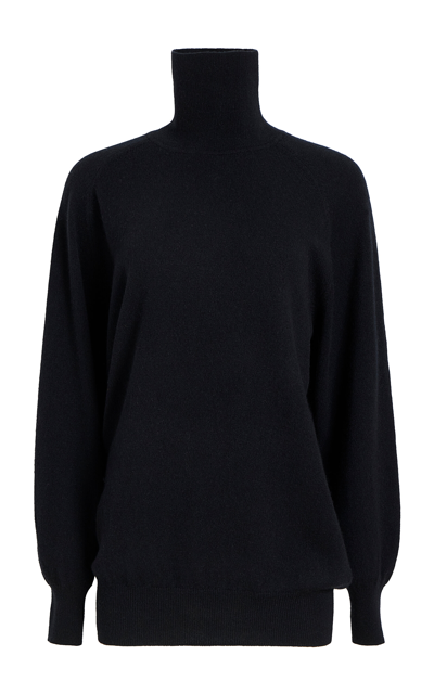 Shop Khaite Percy Turtleneck Cashmere Sweater In Black