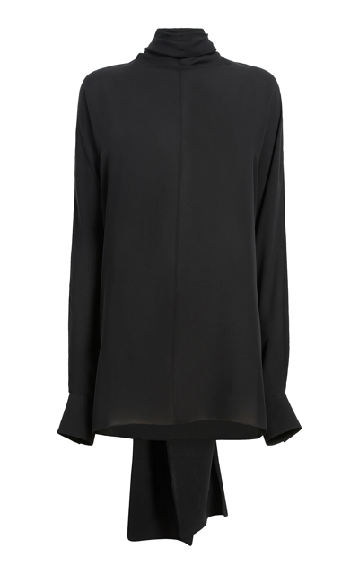 Khaite Bex Turtleneck Georgette Blouse In Black
