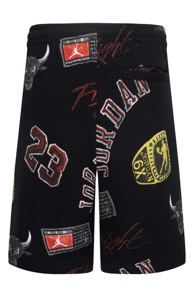 Shop Jordan Kids' Essentials Print Fleece Shorts In Black