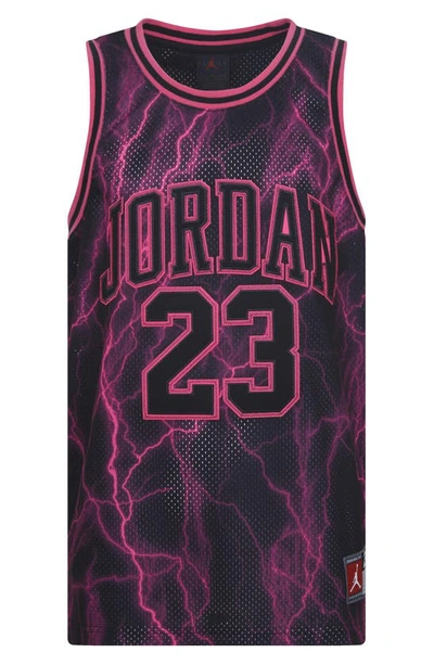Shop Jordan Kids'  23 Basketball Jersey In Black Hyper Pink
