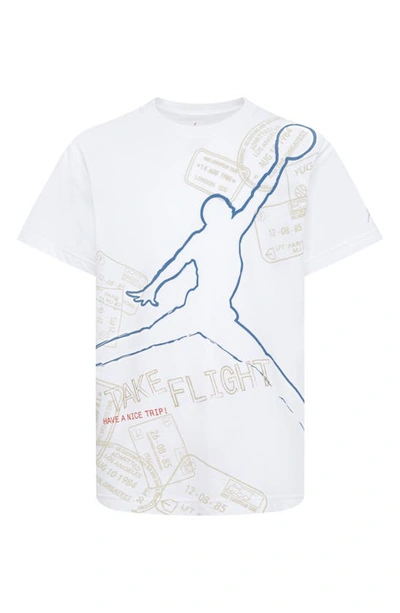Shop Jordan Kids' Flight Stamp Graphic T-shirt In Sail