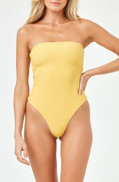Shop L*space Jacquard One-piece Swimsuit In Honey