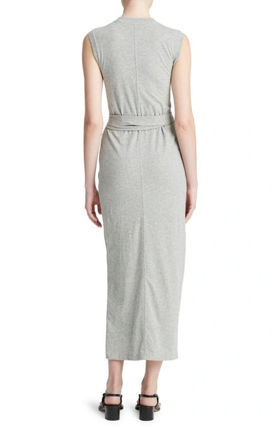 Shop Vince Sleeveless Cotton Knit Midi Dress In 061hgy-h Grey