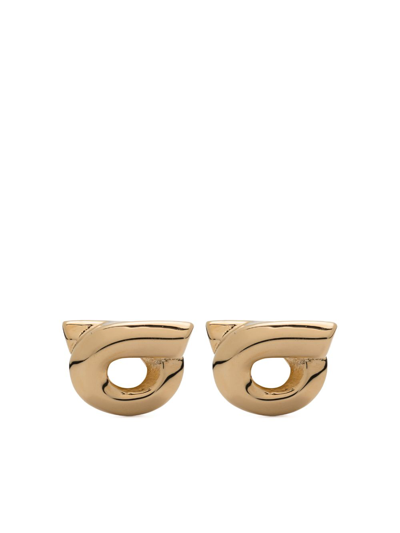 Shop Ferragamo Gold-tone Gancini 10 Stud Earrings