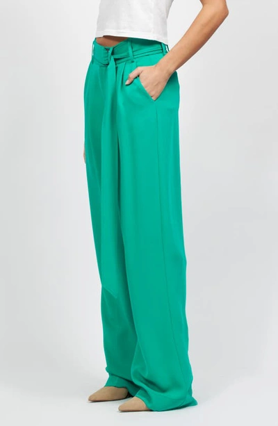 Shop Equipment Armand Belted Wide Leg Pants In Emerald
