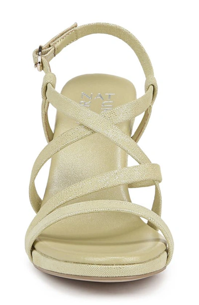 Shop Naturalizer Luisa Metallic Strappy Sandal In Pastel Lime Leather