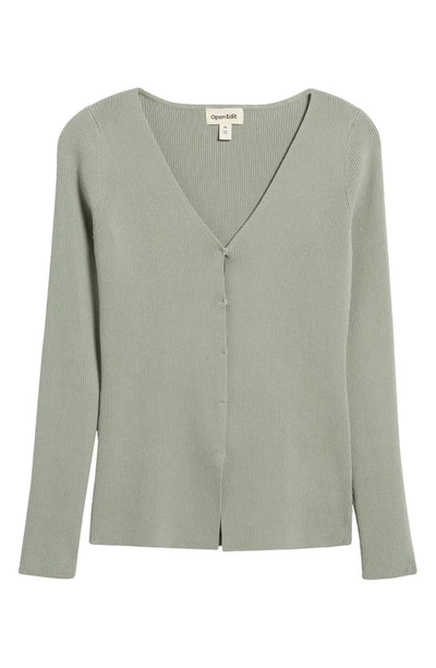 Open Edit Luxe Sculpt Cardigan In Green Halo