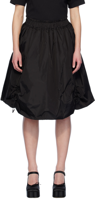 Shop Simone Rocha Black Ruched Midi Skirt