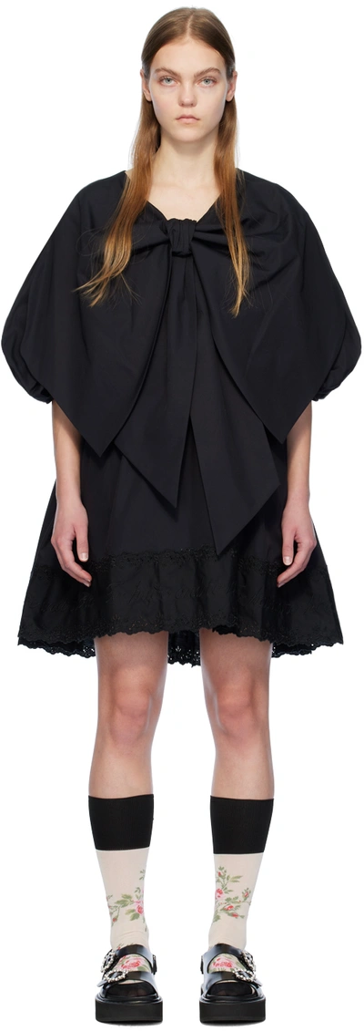 Shop Simone Rocha Black Bow Minidress In Black/black