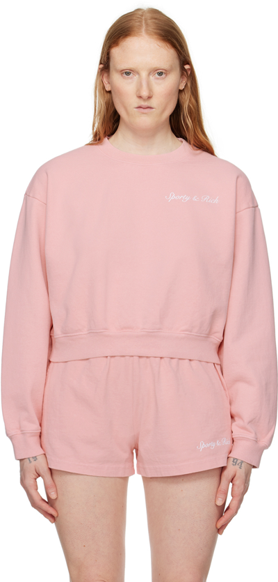 Shop Sporty And Rich Pink Syracuse Sweatshirt In Rose