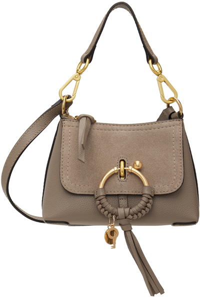 Shop See By Chloé Taupe Joan Mini Crossbody Bag In 23w Motty Grey