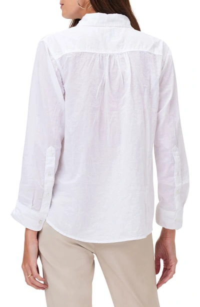 Nic + Zoe Crinkle Button-up Cotton Shirt In Paper White