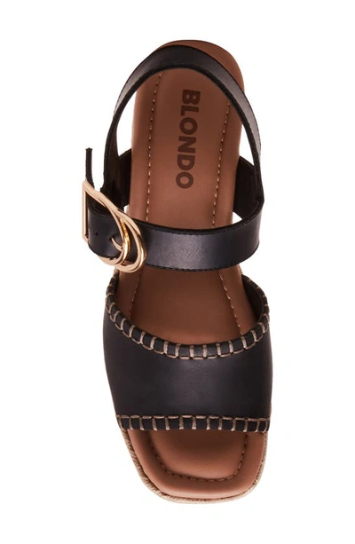 Shop Blondo Gillian Platform Wedge Sandal In Black Leather