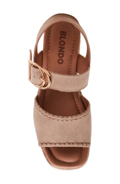 Shop Blondo Gillian Platform Wedge Sandal In Sand Suede