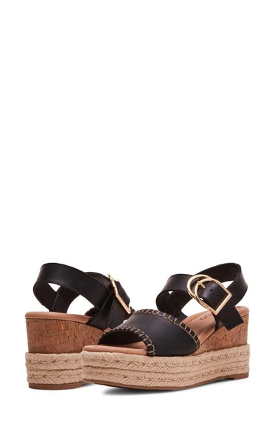 Shop Blondo Gillian Platform Wedge Sandal In Black Leather