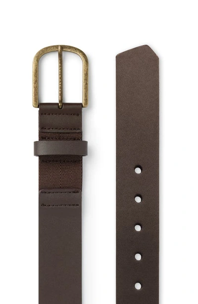 Shop Travis Mathew Jinx 2.0 Leather Belt In Dark Brown