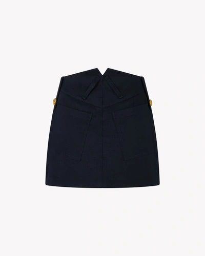 Shop Serena Bute Military Mini Skirt - Midnight Navy In Black