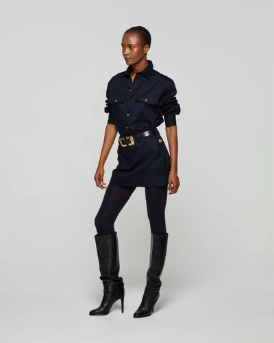 Shop Serena Bute Military Mini Skirt - Midnight Navy In Black