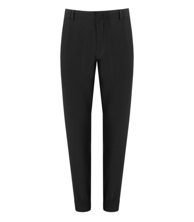 Shop Emporio Armani Black Crepe Trousers