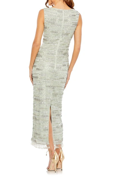 Shop Mac Duggal Crystal Detail Sleeveless Column Cocktail Dress In Sage