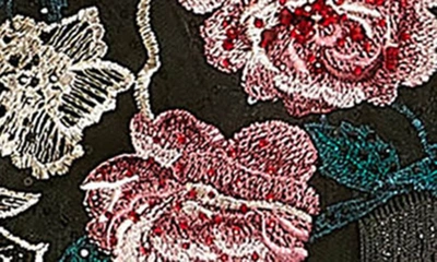 Shop Mac Duggal Beaded Floral Fringe Detail Strapless Cocktail Midi Dress In Black