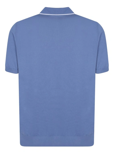 Shop Canali Cotton Polo Shirt In Blue