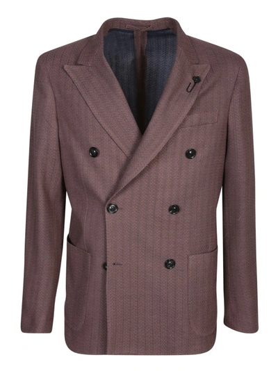 Shop Lardini Brown Cotton Jacket In Grey