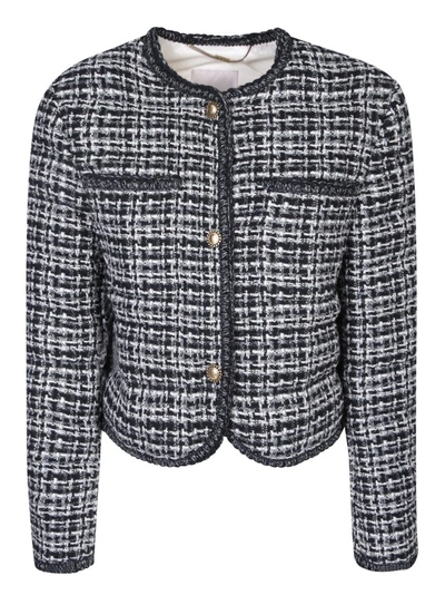 Shop Moncler Tweed Jacket In Black