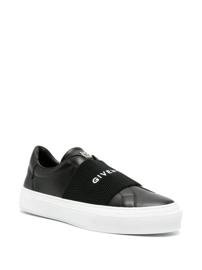 Shop Givenchy Black Calf Leather Sneakers