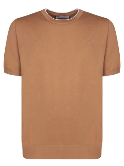 Shop Canali Cotton T-shirt By  In Neutrals