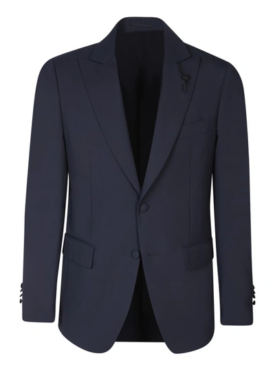 Shop Lardini Blue Wool Suit In Black