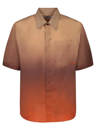 Shop Msgm Multicolor Cotton Shirt In Brown
