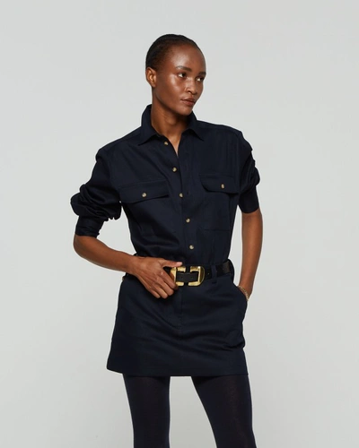 Shop Serena Bute Military Shirt - Midnight Navy In Black