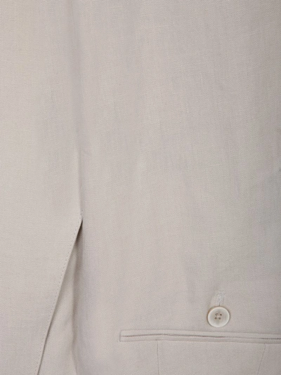 Shop Lardini Grey Linen Suit
