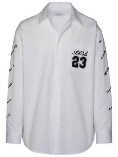 Shop Off-white 'logo 23' White Cotton Shirt