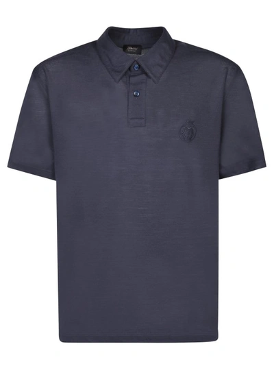 Shop Brioni Wool Polo Shirt In Blue